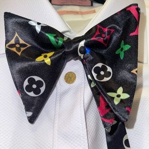 Handmade recycled LV silky/satin bow tie